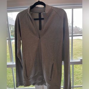 Men’s gray zip up engineered jacket.